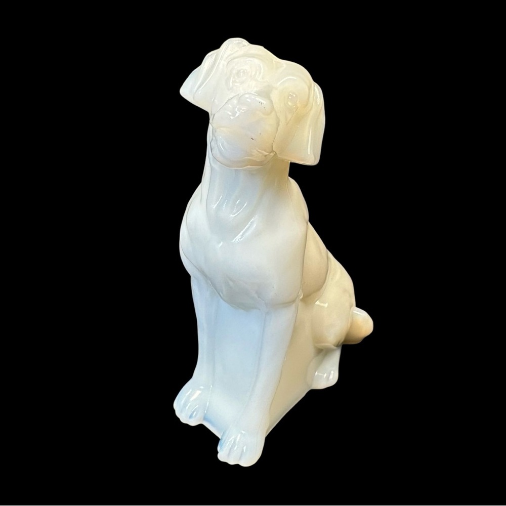 Mosser Labrador Art Glass White Lab Dog Figurine Paperweight USA New Hunt Pet - Picture 8 of 10
